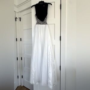 White and Black Prom Dress
